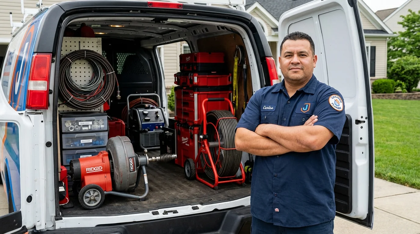Professional drain cleaning equipment and Johns Plumbing LLC plumber in Marissa